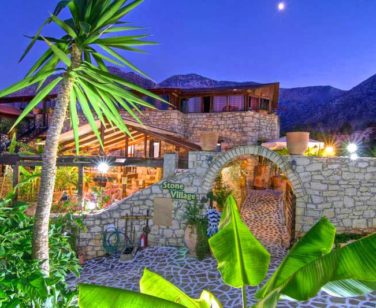 Hotel in Bali Crete - Stone Village - Main Entrance Night